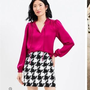 NWT Loft Houndstooth Tweed Shift Skirt size 8